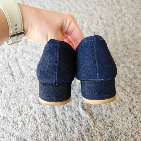 Grasshoppers blue suede wedge loafers - Picture 5 of 6